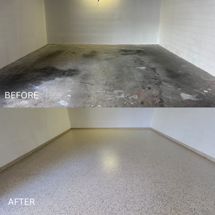 Floor cleaning - before and after image